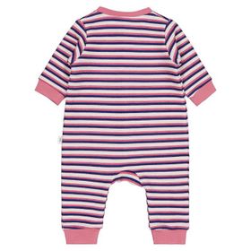 Civil Baby Çizgili ve Nice Nakışlı 6-18 Ay Pembe Tulum