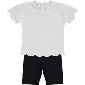 Civil Baby Düz Brodeli 6-18 Ay Ekru Takım