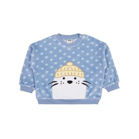 Civil Baby Fok Balığı Nakışlı 6-18 Ay Mavi Sweatshirt