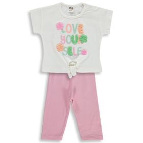 Civil Baby Garnili Çiçek Baskılı 6-18 Ay Ekru Takım