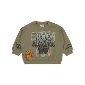 Civil Baby Graffiti Baskılı 6-18 Ay Haki Sweatshirt