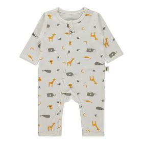 Civil Baby Hayvan Baskılı 3-12 Ay Ekru Tulum