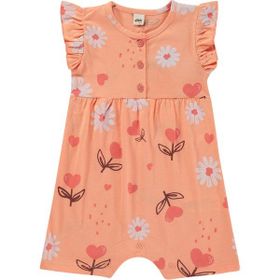 Civil Baby Kalp Çiçek Empirme 6-18 Ay Pudra Tulum