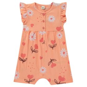 Civil Baby Kalp Çiçek Empirme 6-18 Ay Pudra Tulum
