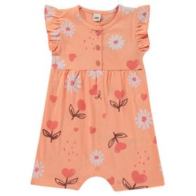Civil Baby Kalp Çiçek Empirme 6-18 Ay Pudra Tulum