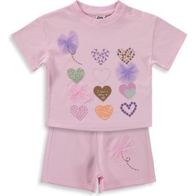 Civil Baby Kalp Nakışlı 6-18 Ay Pembe Takım