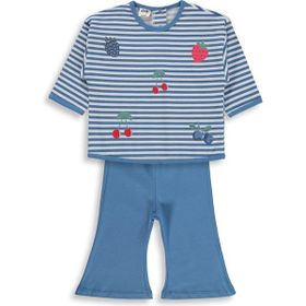 Civil Baby Karışık Meyve Baskılı 6-18 Ay Pastel Mavi Takım
