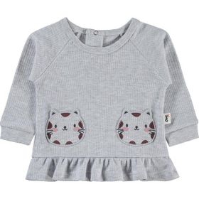 Civil Baby Kedi Baskılı 6-18 Ay Gri Sweatshirt