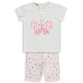 Civil Baby Kelebek Nakışlı 6-18 Ay Ekru Takım