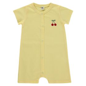 Civil Baby Kiraz Baskılı 6-18 Ay Sarı Tulum