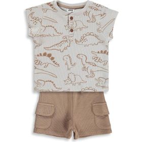 Civil Baby Kontür Dinozor Empirme 6-18 Ay Bej Takım