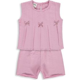 Civil Baby Kurdelalı Şortlu 6-18 Ay Pembe Takım