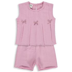 Civil Baby Kurdelalı Şortlu 6-18 Ay Pembe Takım