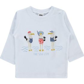 Civil Baby Leylek Baskılı 6-18 Ay Beyaz Sweatshirt