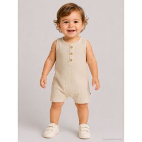 Civil Baby Likralı Müslin 6-18 Ay Kahverengi Tulum