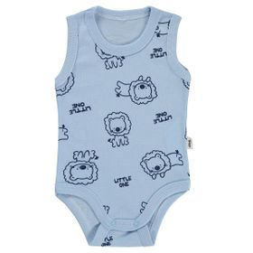 Civil Baby Little One Baskılı 0-24 Ay Mavi Çıtçıtlı Badi