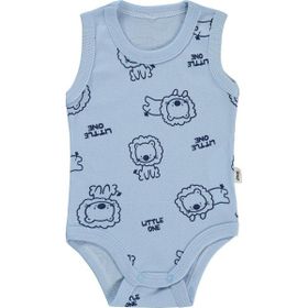 Civil Baby Little One Baskılı 0-24 Ay Mavi Çıtçıtlı Badi