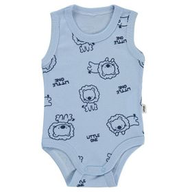Civil Baby Little One Baskılı 0-24 Ay Mavi Çıtçıtlı Badi