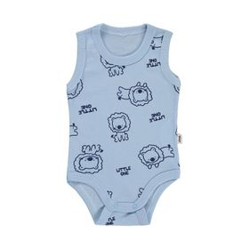 Civil Baby Little One Baskılı 0-24 Ay Mavi Çıtçıtlı Badi