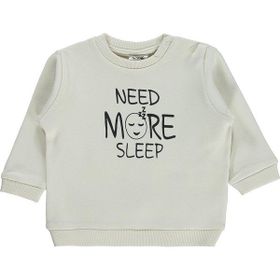 Civil Baby Need More Sleep Baskılı 6-18 Ay Fildişi - Krem Sweatshirt