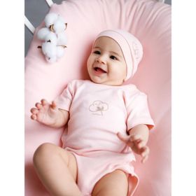 Civil Baby Organik Çıtçıtlı 0-18 Ay Pembe Bebek Badi