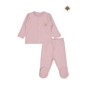 Civil Baby Organik Pamuklu 0-6 Ay Pembe Bebe Pijama Takımı