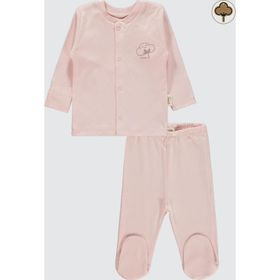 Civil Baby Organik Pamuklu 0-6 Ay Pembe Bebe Pijama Takımı