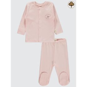 Civil Baby Organik Pamuklu 0-6 Ay Pembe Bebe Pijama Takımı