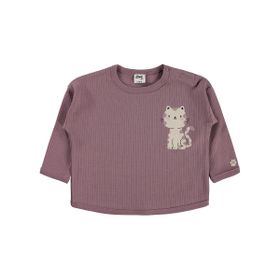 Civil Baby Oturan Kedi Baskılı 6-18 Ay Kahve Sweatshirt