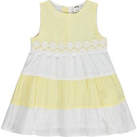 Civil Baby Renkli Roba Dantelli 6-18 Ay Sarı Elbise