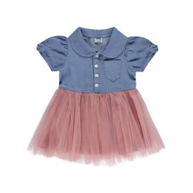 Civil Baby Tencel Tül 6-18 Ay Mavi Elbise