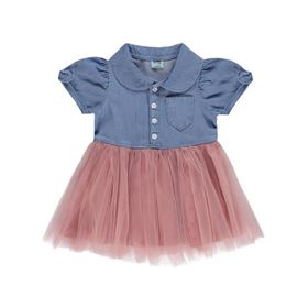 Civil Baby Tencel Tül 6-18 Ay Mavi Elbise