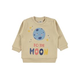 Civil Baby To The Moon Baskılı 6-18 Ay Kahverengi Sweatshirt