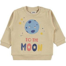Civil Baby To The Moon Baskılı 6-18 Ay Kahverengi Sweatshirt