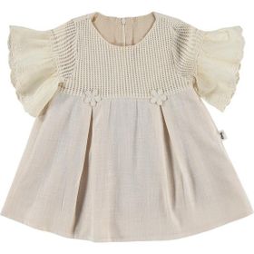 Civil Baby Yaprak Nakış Kol Dantel 6-18 Ay Bej Elbise