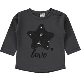 Civil Baby Yıldız Baskılı 6-18 Ay Antrasit-AR7 Sweatshirt