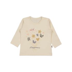 Civil Baby Yıldız Kalp Baskılı 6-18 Ay Bej Sweatshirt