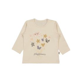 Civil Baby Yıldız Kalp Baskılı 6-18 Ay Bej Sweatshirt