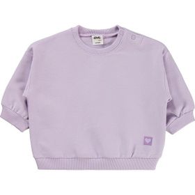 Civil Basic Kalp Etiketli 6-18 Ay Lila Bebek Sweatshirt