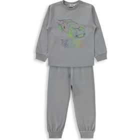 Civil Boys Araba Baskılı 2-5 Yaş Gri Pijama Takımı