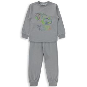 Civil Boys Araba Baskılı 2-5 Yaş Gri Pijama Takımı