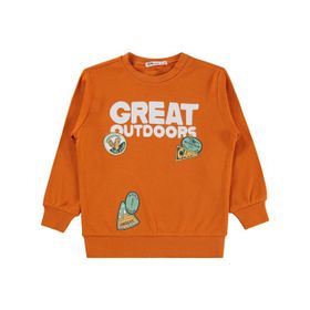 Civil Boys Great Baskılı 2-5 Yaş Turuncu Erkek Çocuk Sweatshirt