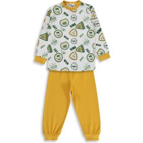 Civil Boys Kids Armalar Baskılı 2-5 Yaş Hardal Pijama Takımı