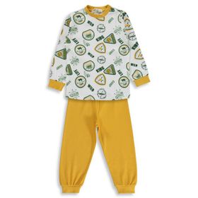 Civil Boys Kids Armalar Baskılı 2-5 Yaş Hardal Pijama Takımı
