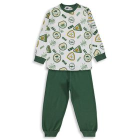 Civil Boys Kids Armalar Baskılı 2-5 Yaş Yeşil Pijama Takımı