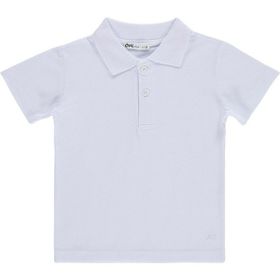 Civil Boys Palmiye Nakışlı Polo Yaka 2-5 Yaş Beyaz Erkek Çocuk Tişört