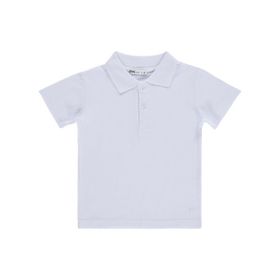 Civil Boys Palmiye Nakışlı Polo Yaka 2-5 Yaş Beyaz Erkek Çocuk Tişört