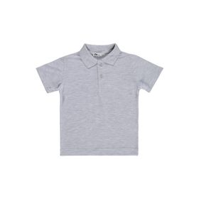 Civil Boys Palmiye Nakışlı Polo Yaka 2-5 Yaş Gri - Açık Gri Erkek Çocuk Tişört