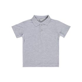 Civil Boys Palmiye Nakışlı Polo Yaka 2-5 Yaş Gri - Açık Gri Erkek Çocuk Tişört
