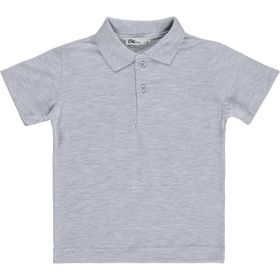 Civil Boys Palmiye Nakışlı Polo Yaka 2-5 Yaş Gri - Karmelanj Erkek Çocuk Tişört